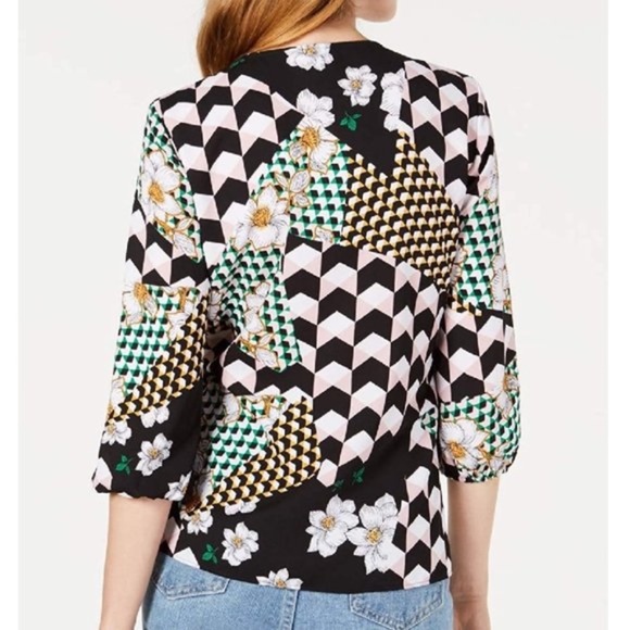 Bar III Womens Ruched V-Neck Wrap Top - Picture 2 of 7